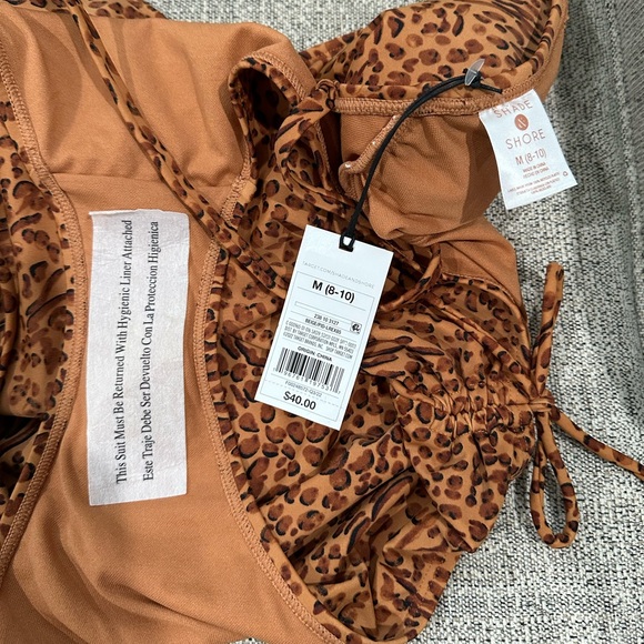 NEW Shade and Shore Women's Side-Tie Plunge One Piece Swimsuit Medium (8-10) - Picture 4 of 9